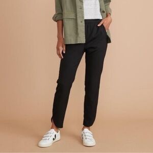 Marine Layer Allison Textured Tencel Pull On Stretch  Slim Leg Pants Black Small